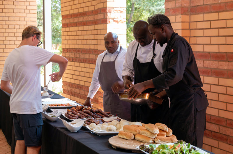 Corporate Shoots Clubhouse Serving Lunch